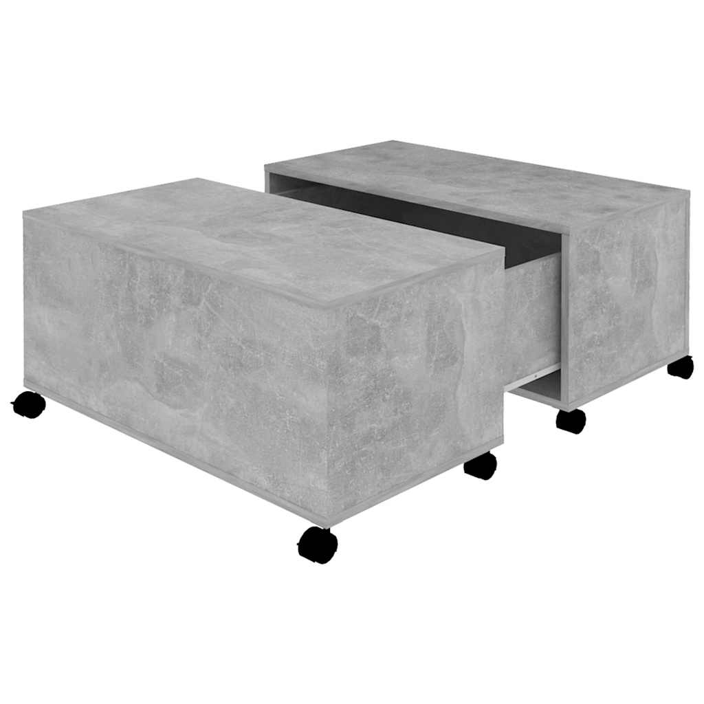 Tavolino da Salotto Grigio Cemento 75x75x38cm Legno Multistrato