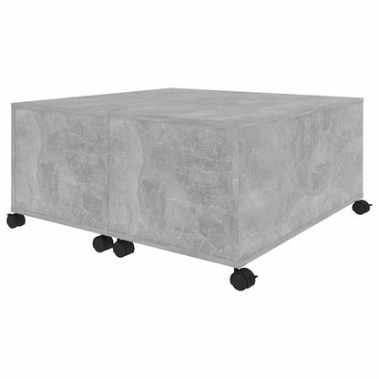 Tavolino da Salotto Grigio Cemento 75x75x38cm Legno Multistrato