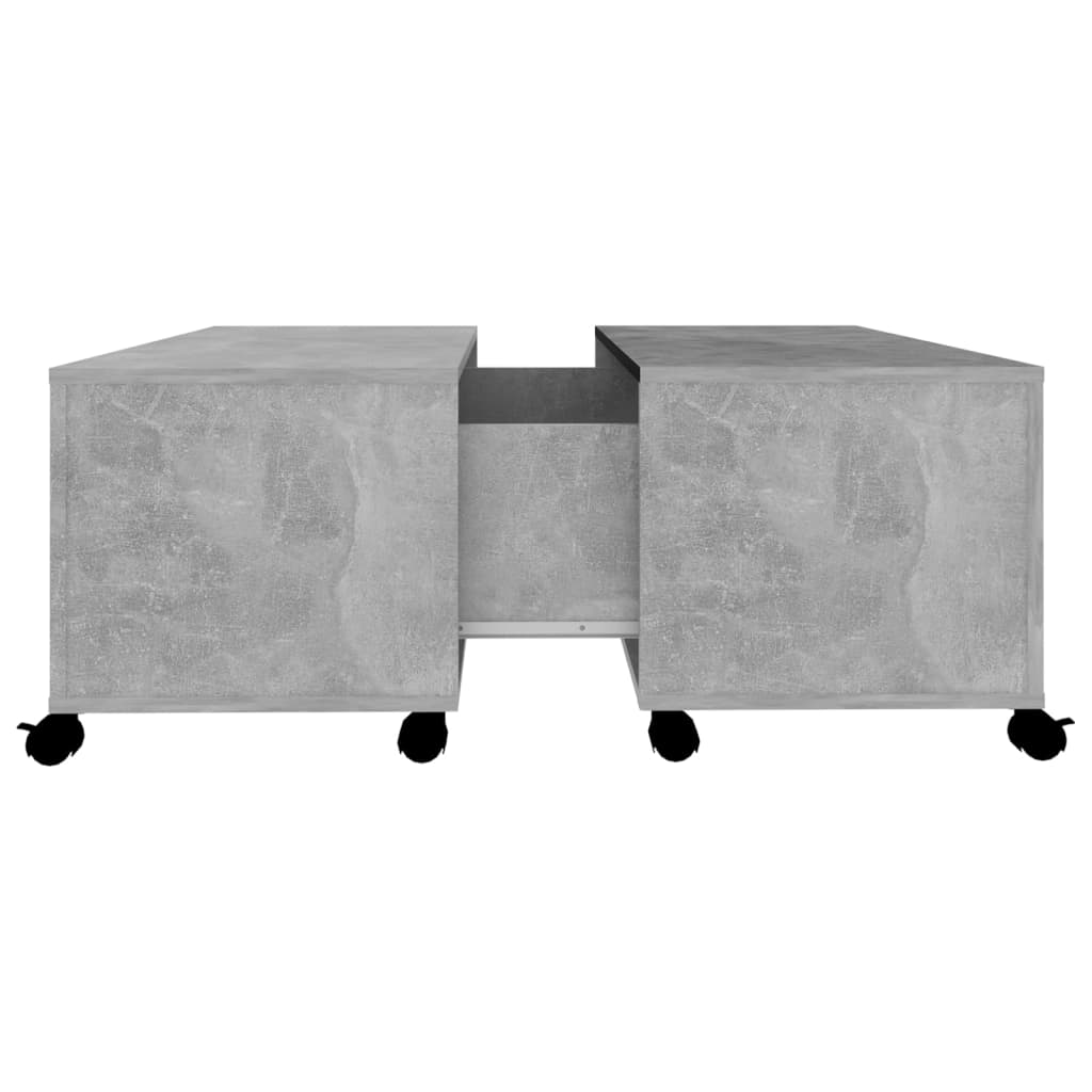 Tavolino da Salotto Grigio Cemento 75x75x38cm Legno Multistrato | homemem39