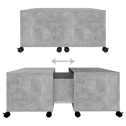 Tavolino da Salotto Grigio Cemento 75x75x38cm Legno Multistrato