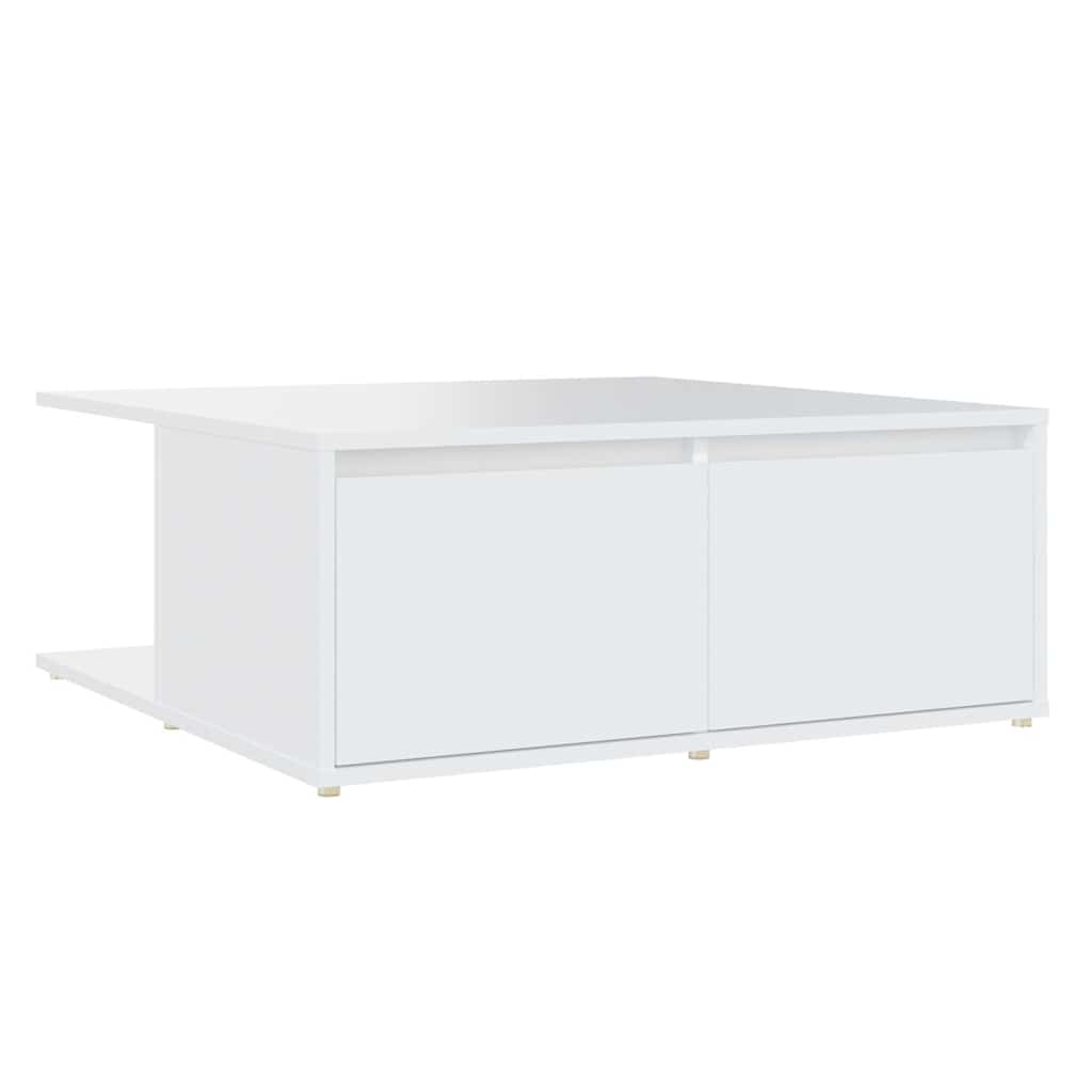 Tavolino da Salotto Bianco 80x80x31 cm in Legno Multistrato