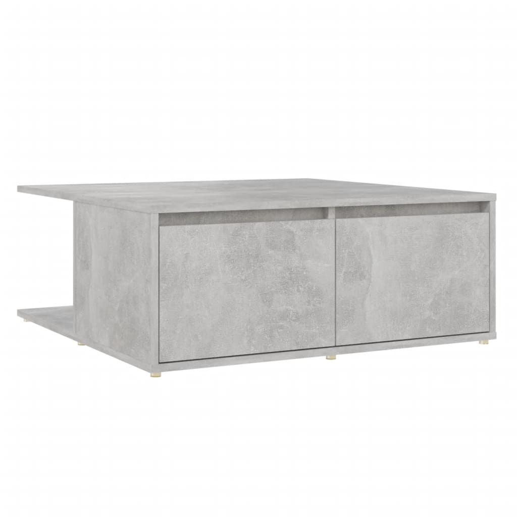 Tavolino da Salotto Grigio Cemento 80x80x31cm Legno Multistrato | homemem39
