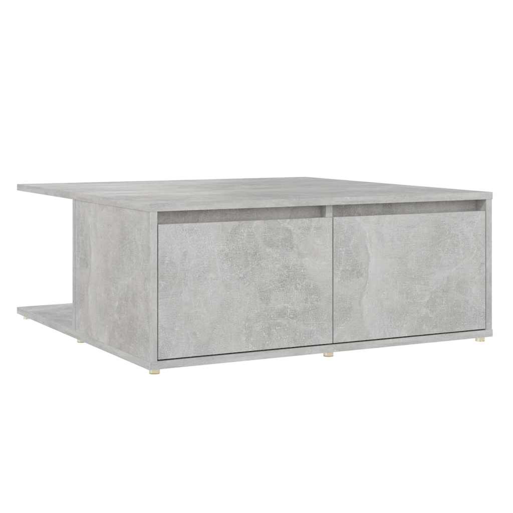 Tavolino da Salotto Grigio Cemento 80x80x31cm Legno Multistrato