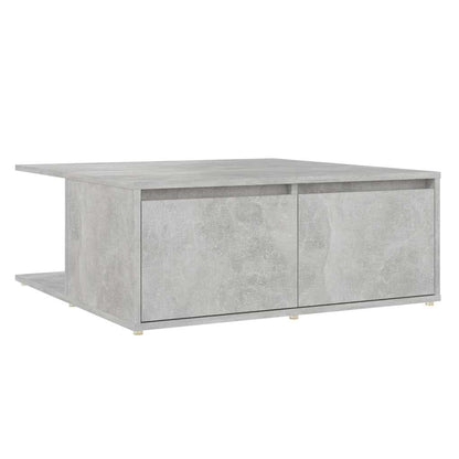 Tavolino da Salotto Grigio Cemento 80x80x31cm Legno Multistrato
