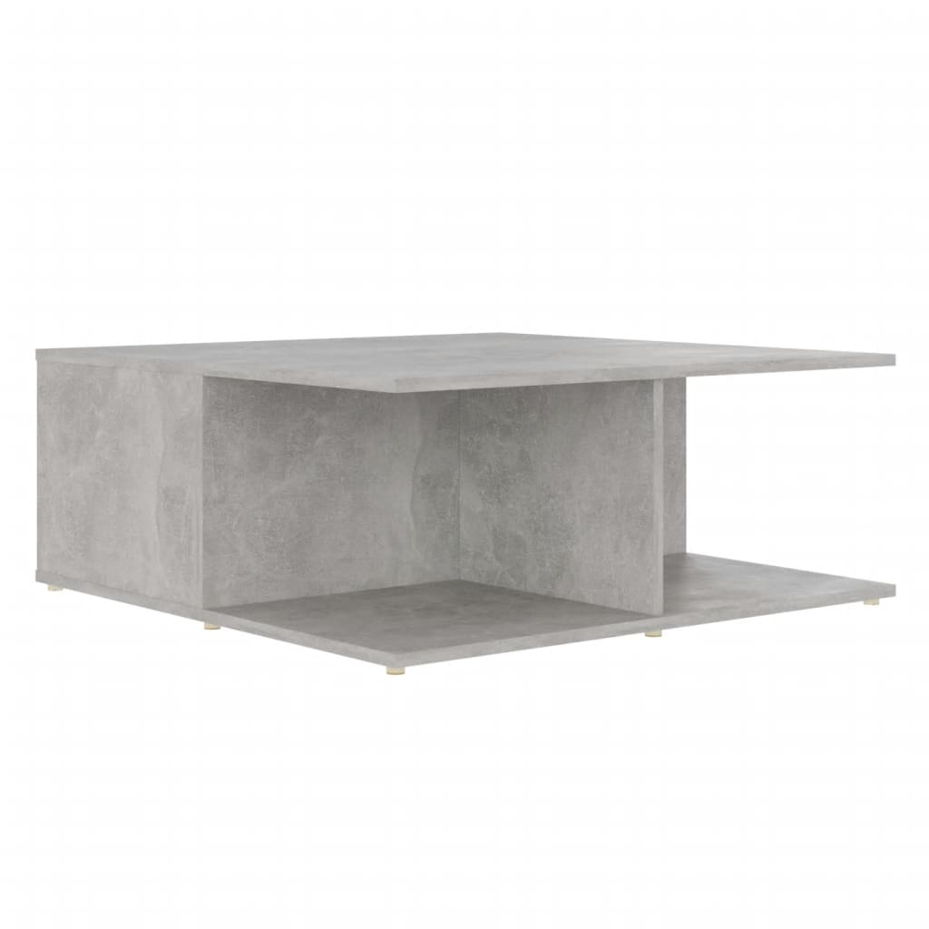 Tavolino da Salotto Grigio Cemento 80x80x31cm Legno Multistrato | homemem39