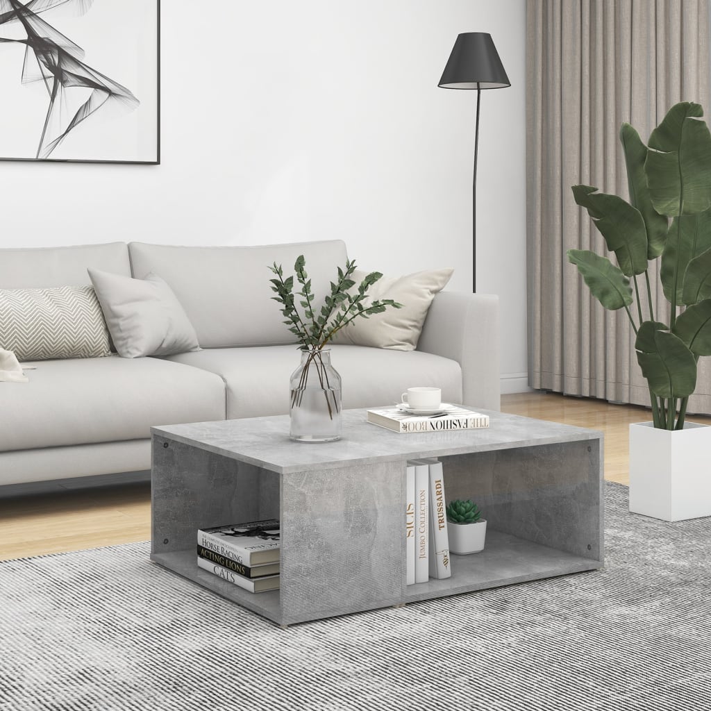 Tavolino da Salotto Grigio Cemento 90x67x33cm Legno Multistrato | homemem39