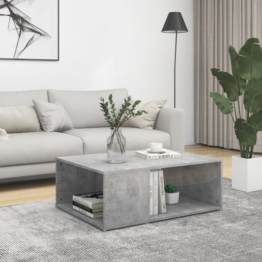 Tavolino da Salotto Grigio Cemento 90x67x33cm Legno Multistrato | homemem39