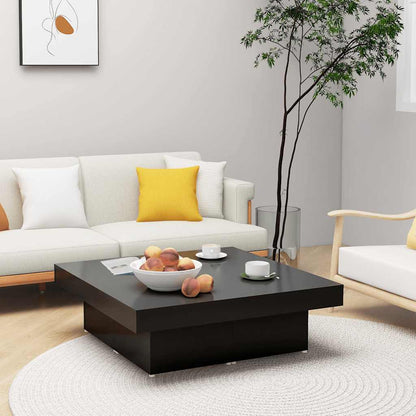 Tavolino da Salotto Nero 90x90x28 cm in Legno Multistrato | homemem39