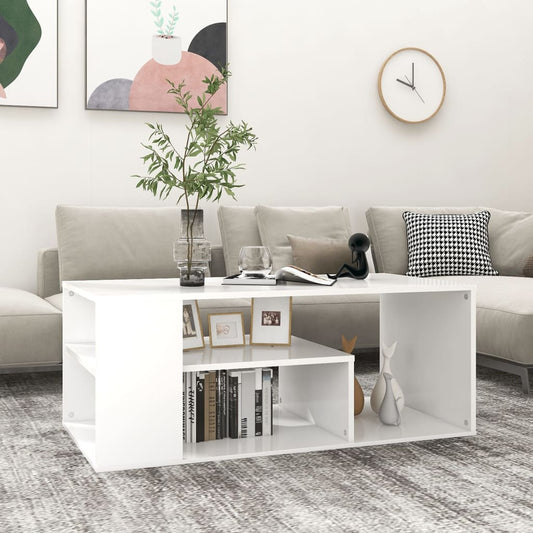 Tavolino da Salotto Bianco 100x50x40 cm in Legno Multistrato | homemem39