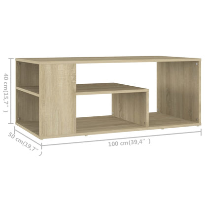 Tavolino da Salotto Rovere Sonoma 100x50x40cm Legno Multistrato | homemem39