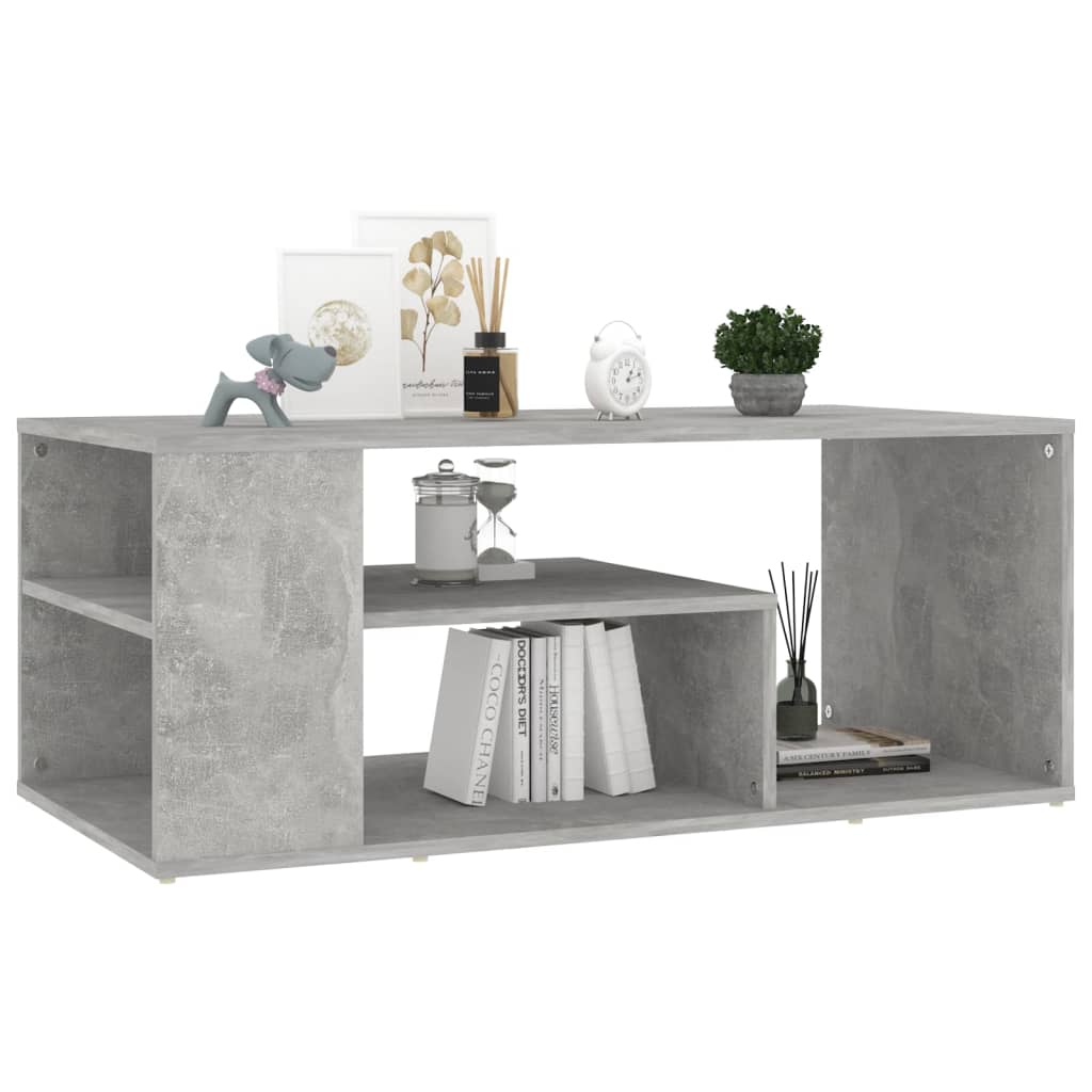 Tavolino Salotto Grigio Cemento 100x50x40 cm Legno Multistrato | homemem39