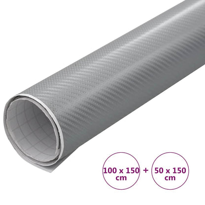 Pellicole per Auto 2 pz 4D Argento 100x150 cm+50x150 cm | homemem39