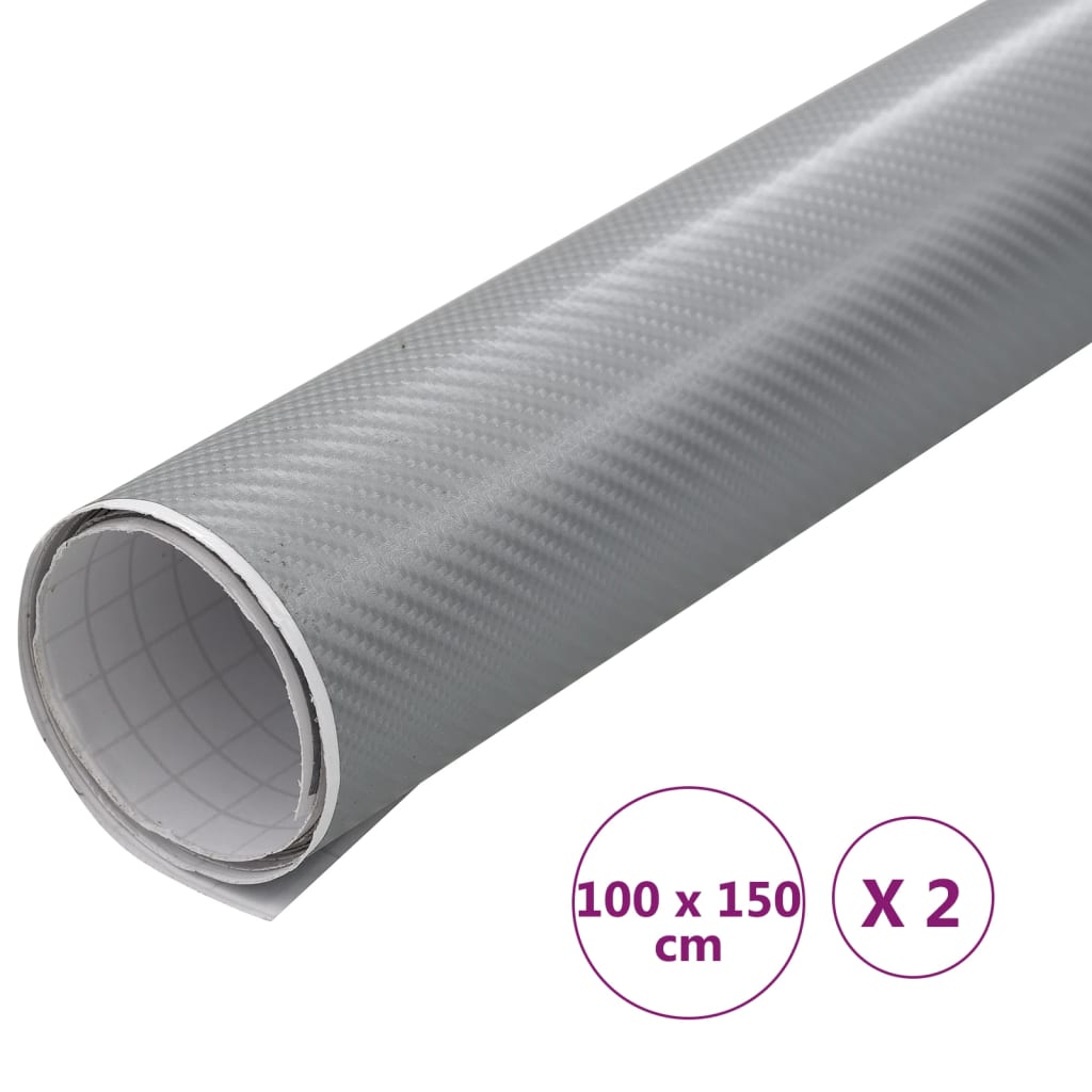 Pellicole per Auto 2 pz 4D Argento 100x150 cm | homemem39