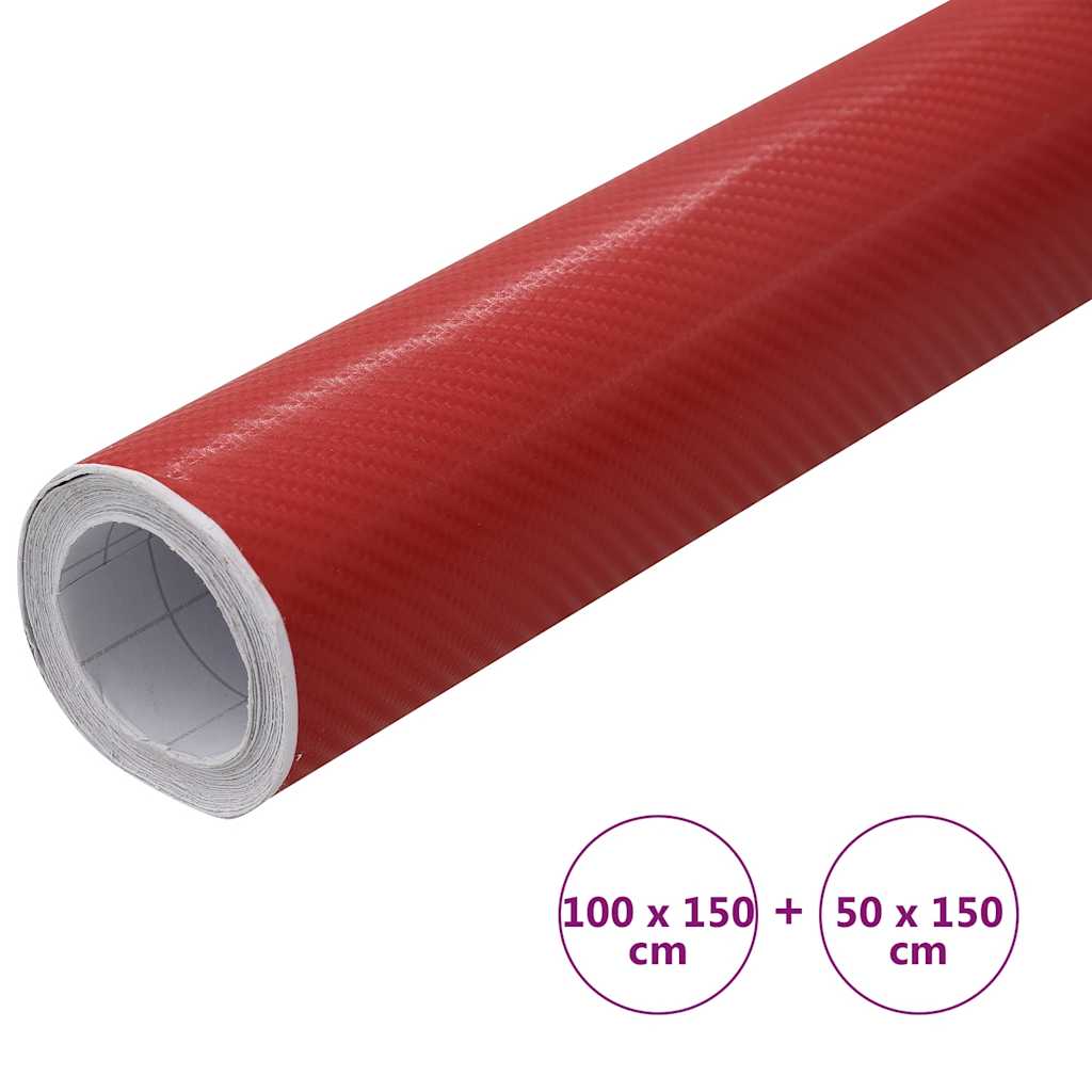 Pellicole per Auto 2 pz 4D Rosse 100x150 cm+50x150 cm | homemem39