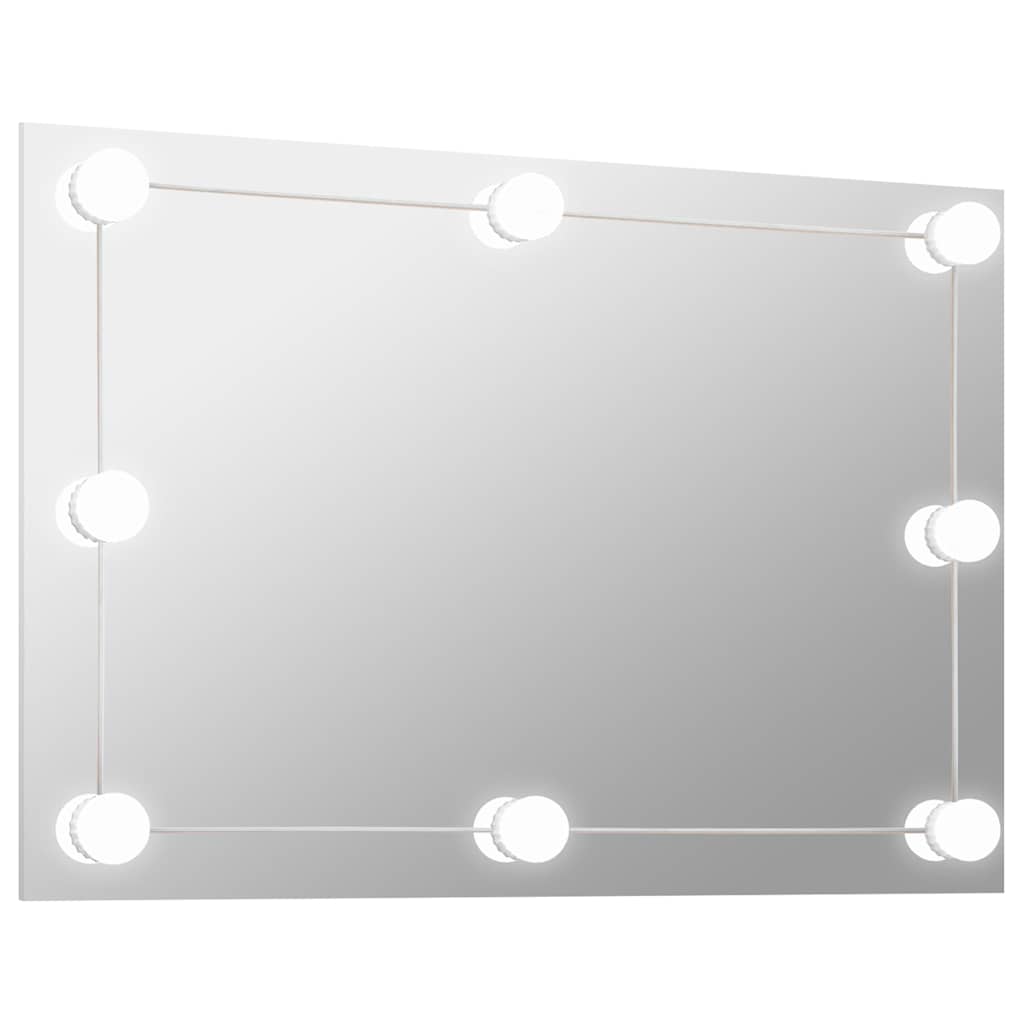 Specchio Parete Rettangolare Senza Cornice con Luci LED Vetro | homemem39