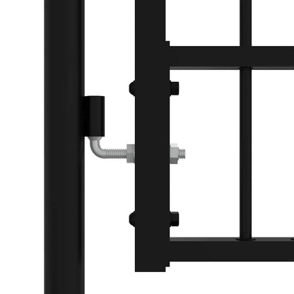 Cancello per recinzione KAMPEN con punta a lancia Nero 103x75 cm in acciaio | homemem39