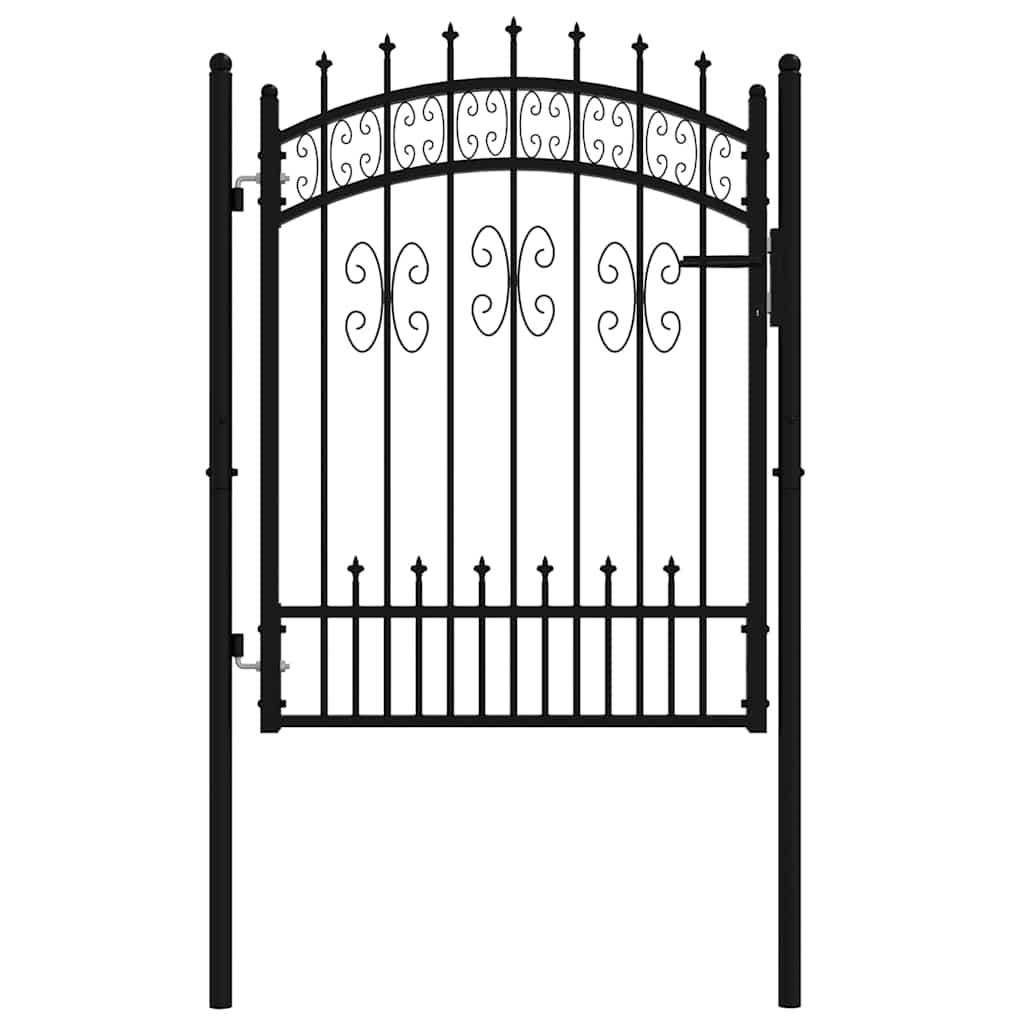 Cancello per recinzione KAMPEN con punta a lancia Nero 103x125 cm in acciaio | homemem39