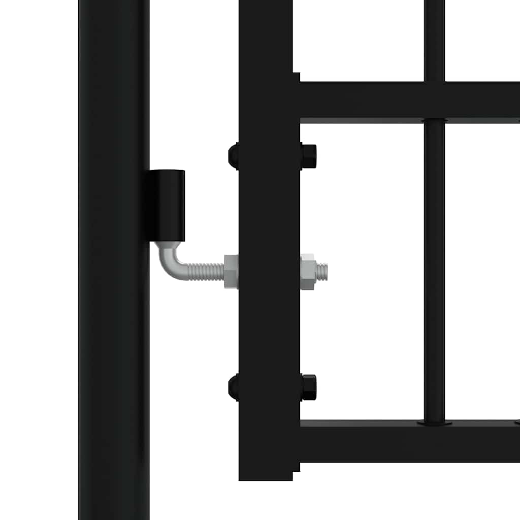 Cancello per recinzione KAMPEN con punta a lancia Nero 103x125 cm in acciaio | homemem39