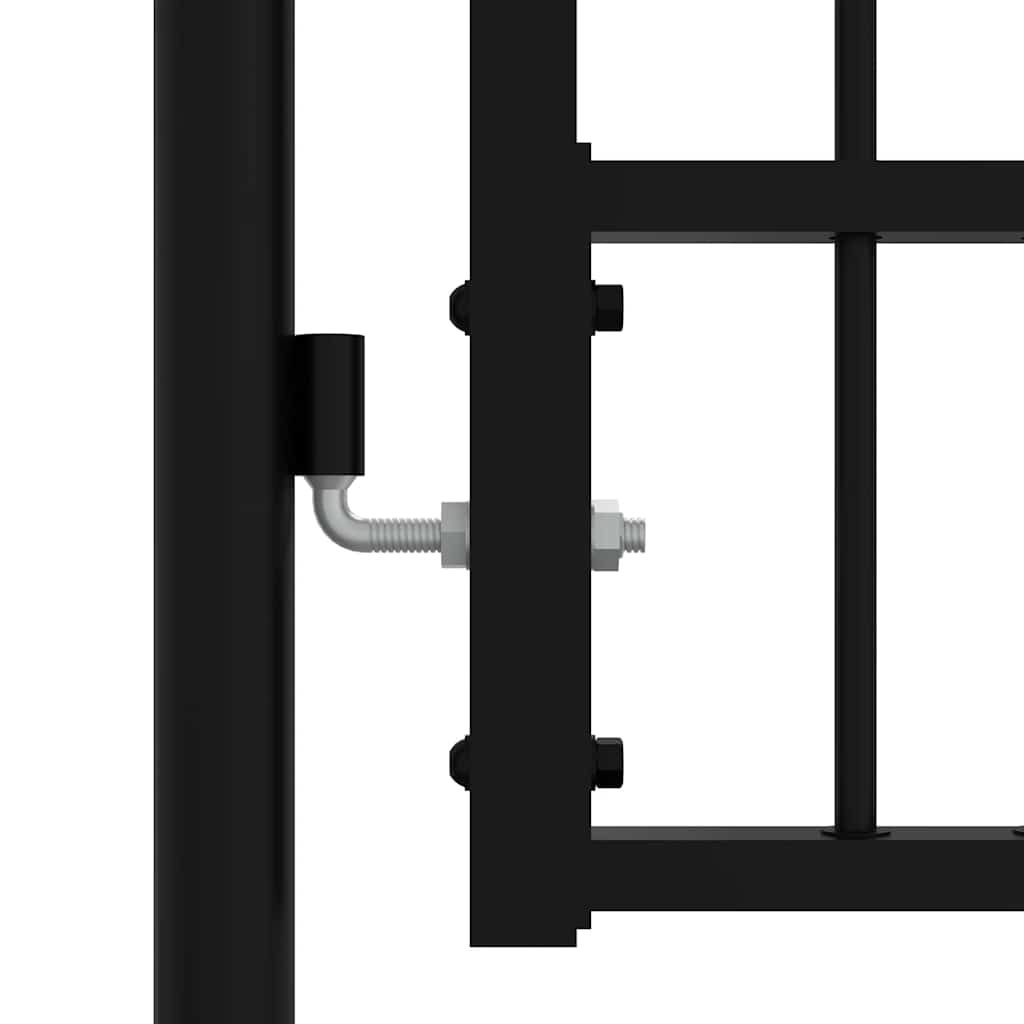 Cancello per recinzione KAMPEN con punta a lancia Nero 103x150 cm in acciaio | homemem39