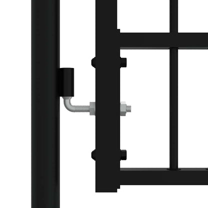 Cancello per recinzione KAMPEN con punta a lancia Nero 302x78 cm in acciaio | homemem39