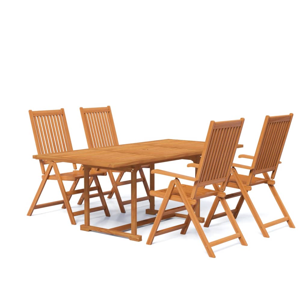 Set Mobili da Pranzo da Giardino 5 pz Legno Massello di Acacia 150-200 cm | homemem39