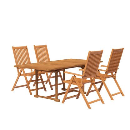 Set Mobili da Pranzo da Giardino 5 pz Legno Massello di Acacia 150-200 cm | homemem39
