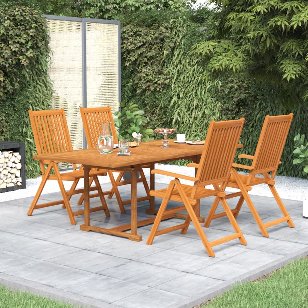 Set Mobili da Pranzo da Giardino 5 pz Legno Massello di Acacia 150-200 cm | homemem39