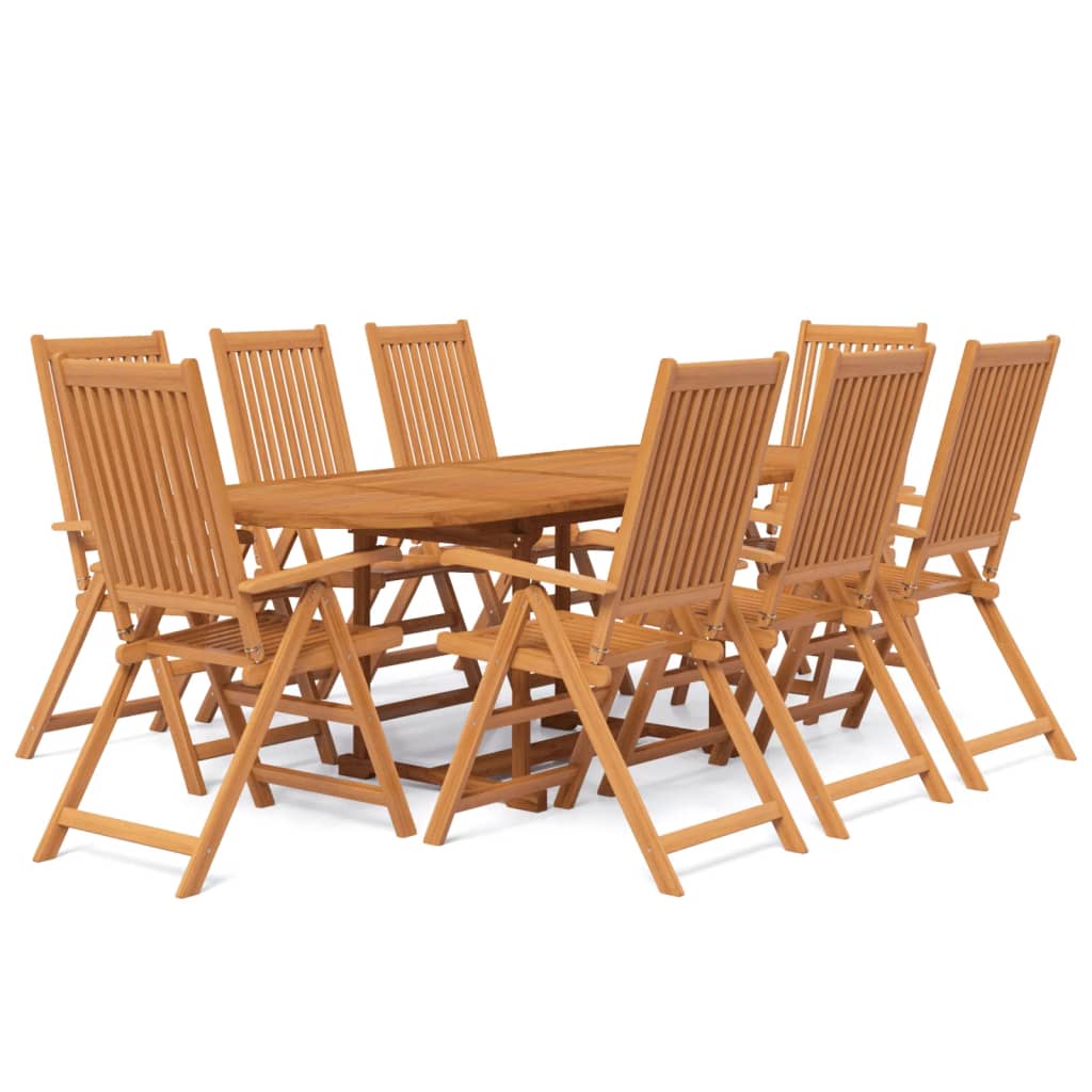 Set Mobili da Pranzo per Giardino 9 pz Legno Massello di Acacia 160-240 cm | homemem39