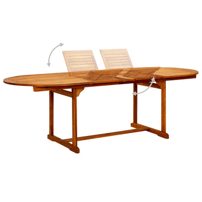 Set Mobili da Pranzo per Giardino 9 pz Legno Massello di Acacia 160-240 cm | homemem39
