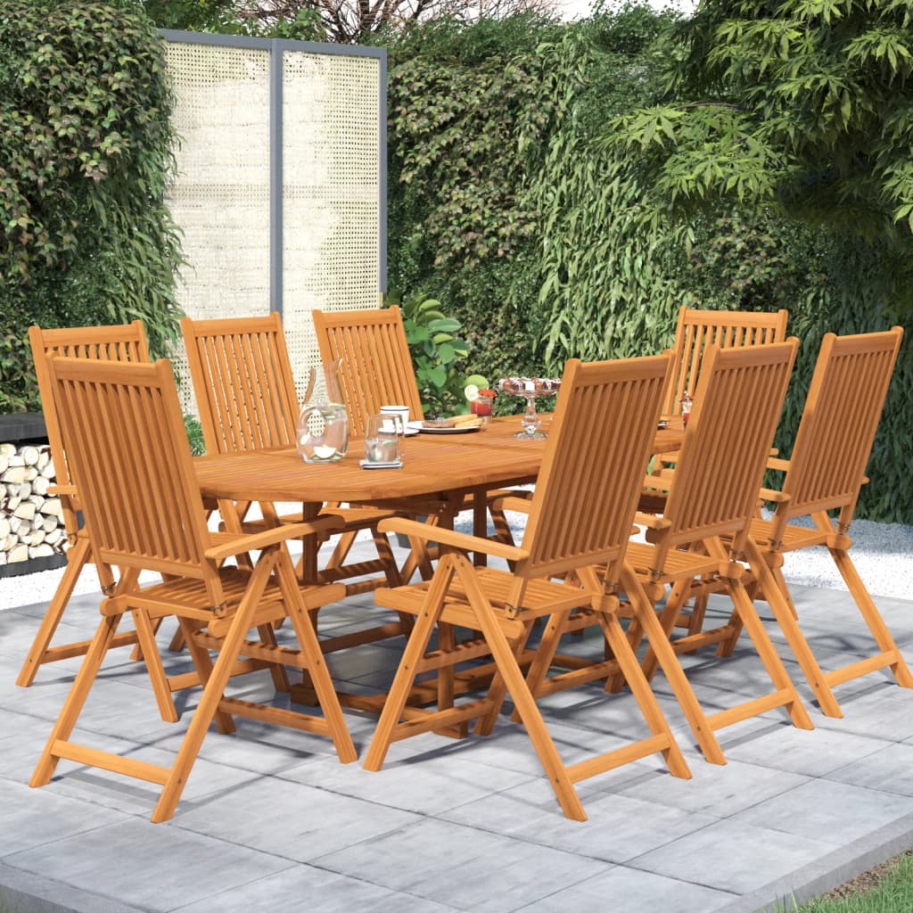 Set Mobili da Pranzo per Giardino 9 pz Legno Massello di Acacia 160-240 cm | homemem39