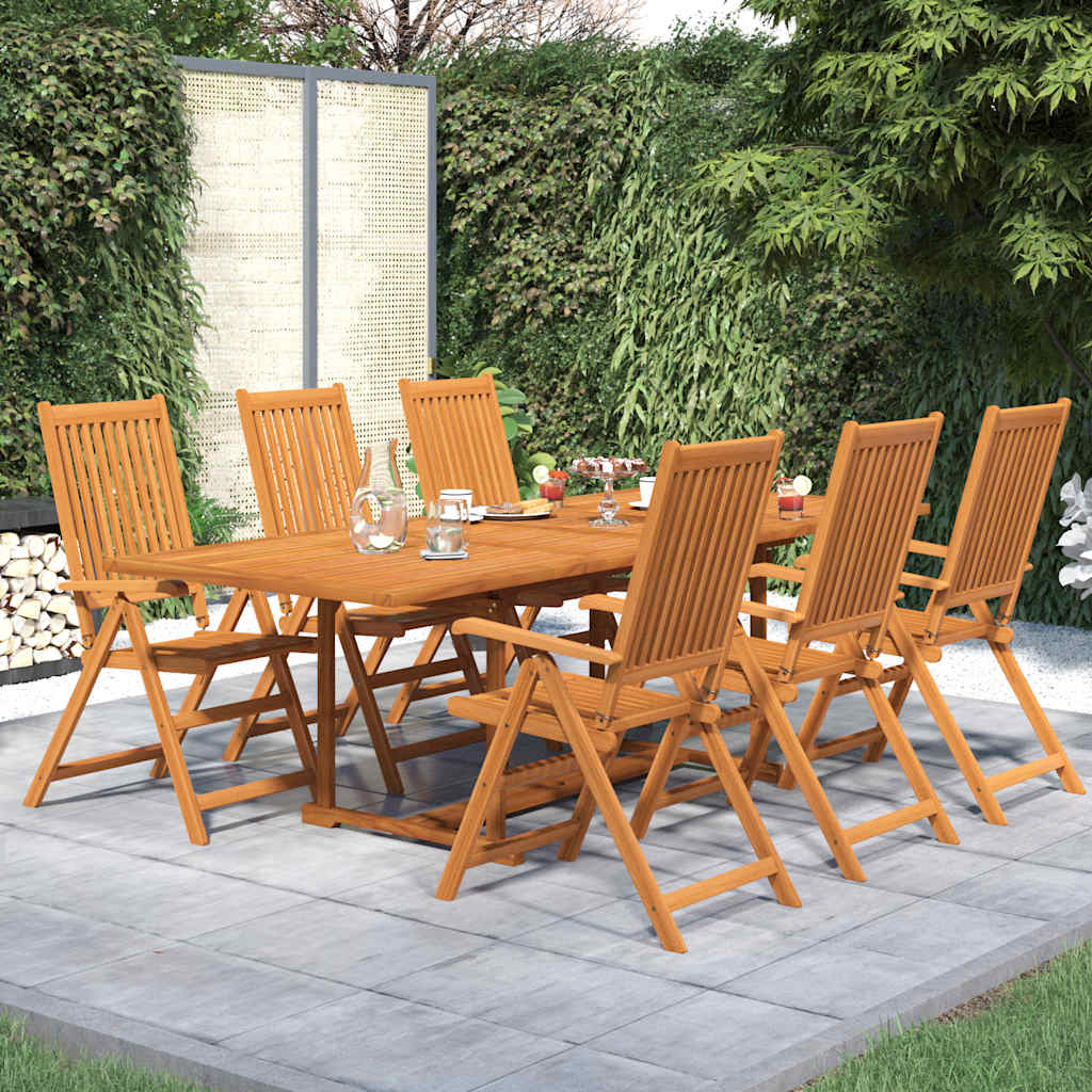 Set Mobili da Pranzo per Giardino 7 pz Legno Massello di Acacia 160-240 cm | homemem39