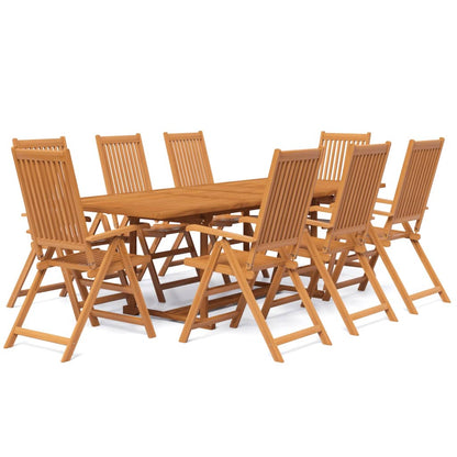 Set Mobili da Pranzo per Giardino 9 pz Legno Massello di Acacia 160-240 cm | homemem39