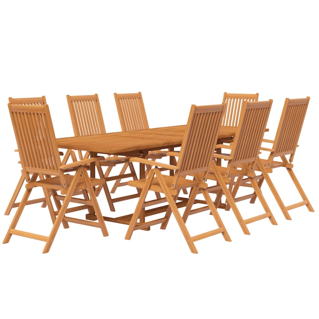 Set Mobili da Pranzo per Giardino 9 pz Legno Massello di Acacia 160-240 cm | homemem39
