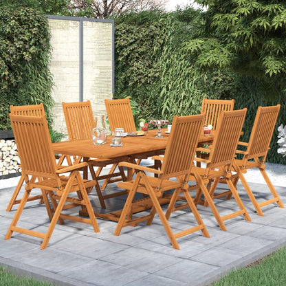 Set Mobili da Pranzo per Giardino 9 pz Legno Massello di Acacia 160-240 cm | homemem39