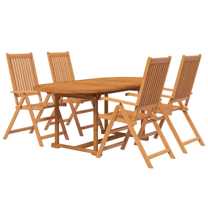Set Mobili da Pranzo per Giardino 5 pz Legno Massello di Acacia 120-170 cm