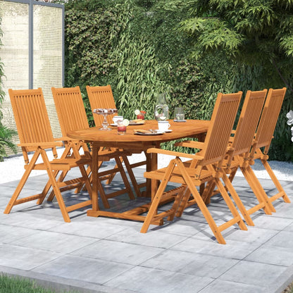 Set Mobili da Pranzo per Giardino 7 pz Legno Massello di Acacia 120-170 cm