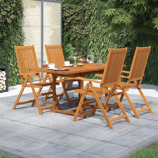 Set Mobili da Pranzo per Giardino 5 pz Legno Massello di Acacia - homemem39