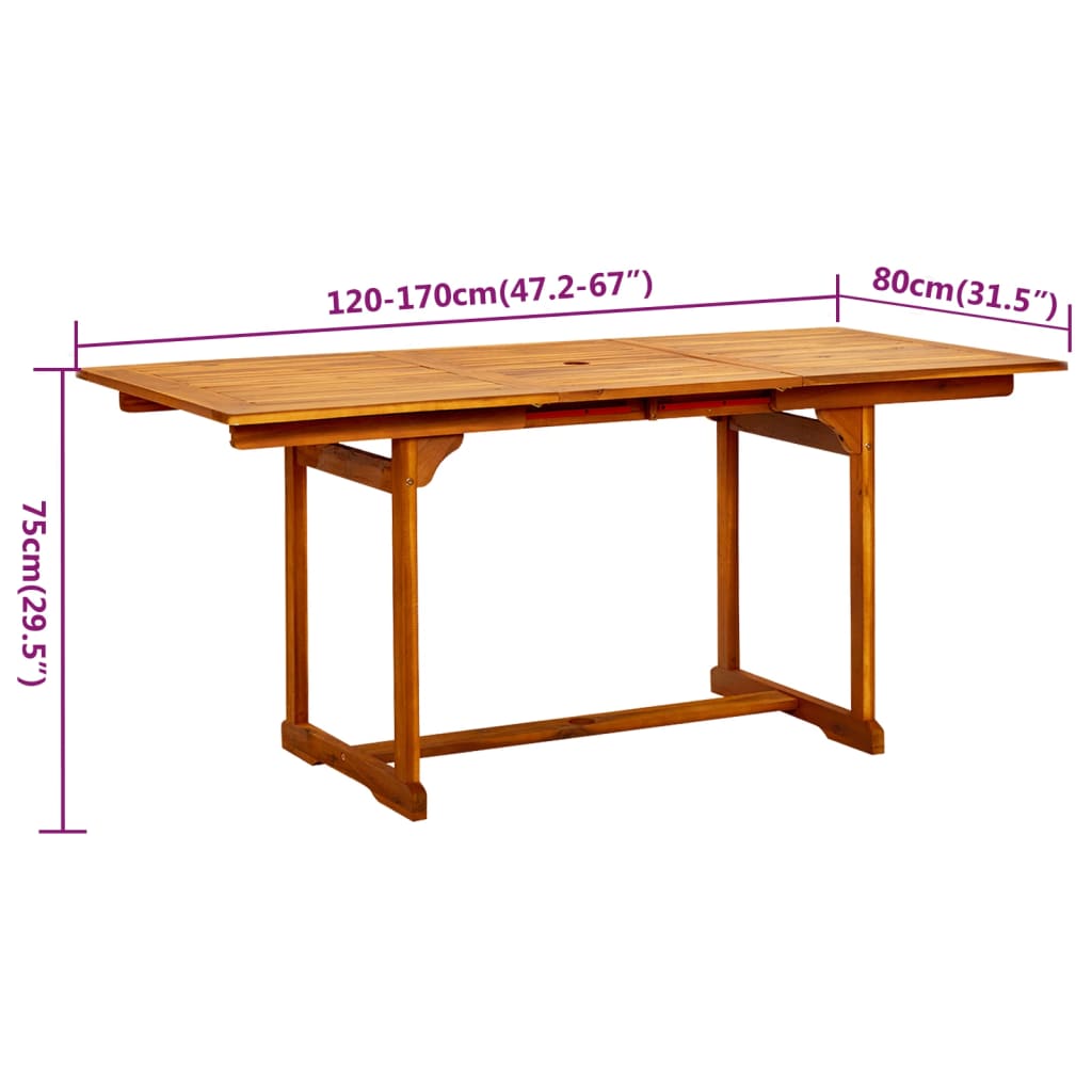 Set Mobili da Pranzo per Giardino 7 pz Legno Massello di Acacia - homemem39
