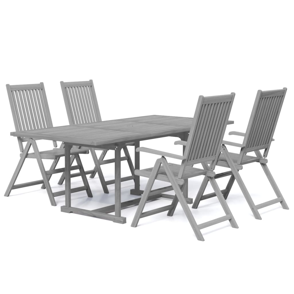 Set da Pranzo per Giardino 5 pz in Legno Massello di Acacia - homemem39