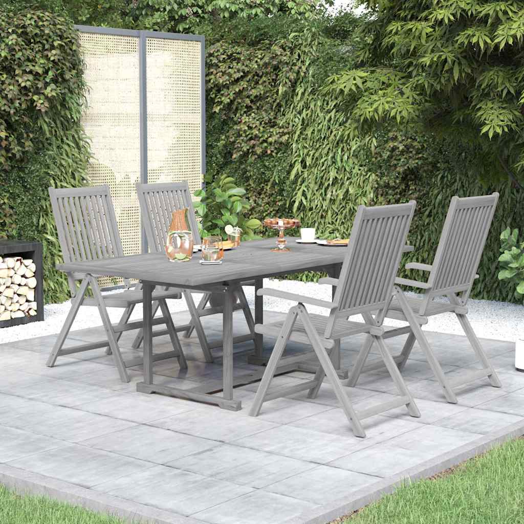 Set da Pranzo per Giardino 5 pz in Legno Massello di Acacia | homemem39