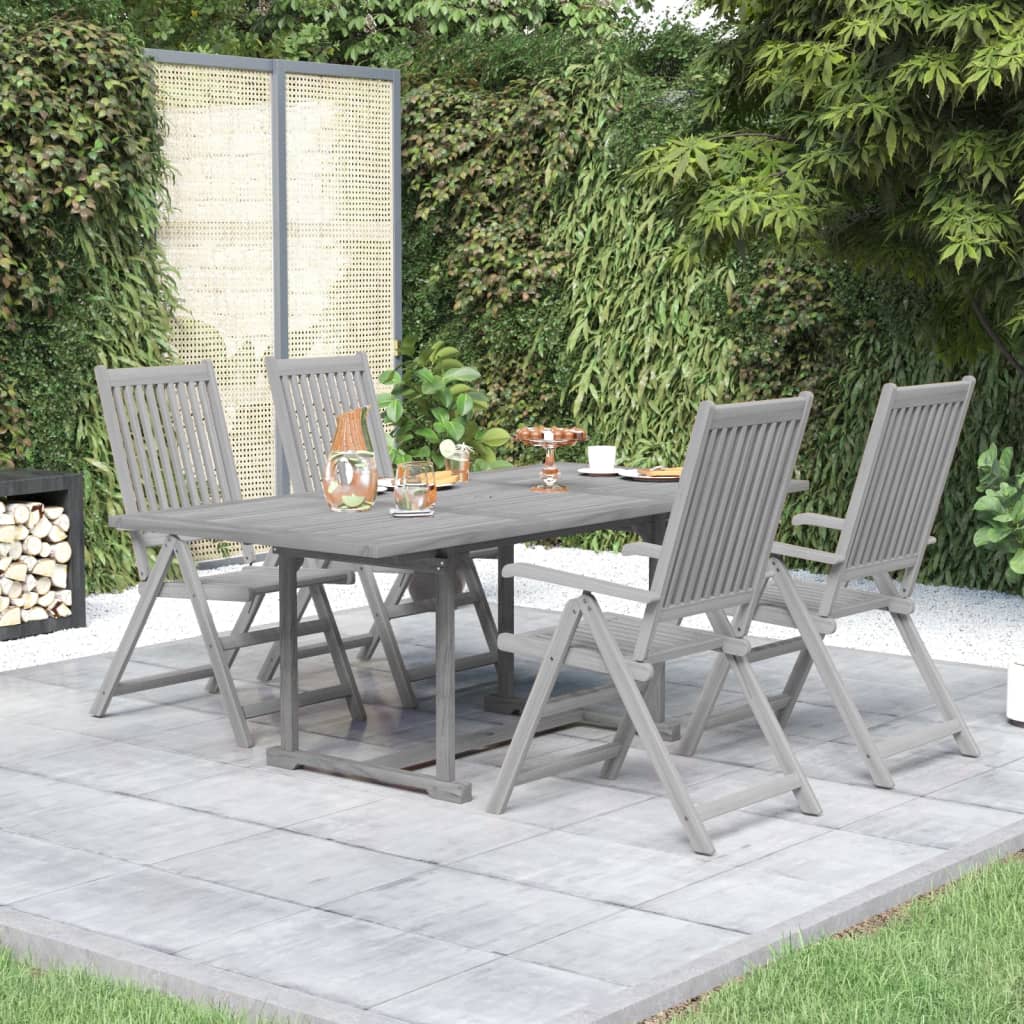 Set da Pranzo per Giardino 5 pz in Legno Massello di Acacia - homemem39