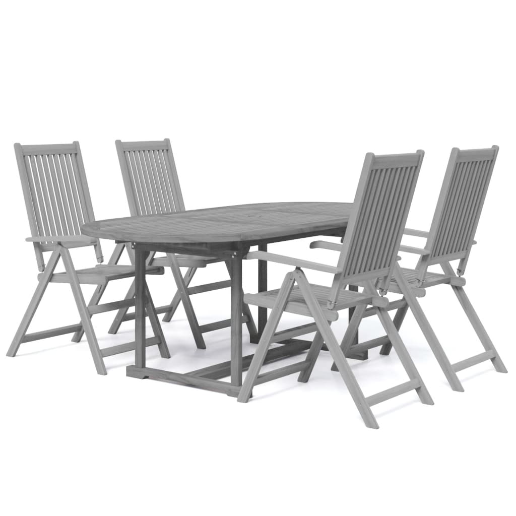 Set da Pranzo per Giardino 5 pz in Legno Massello di Acacia - homemem39