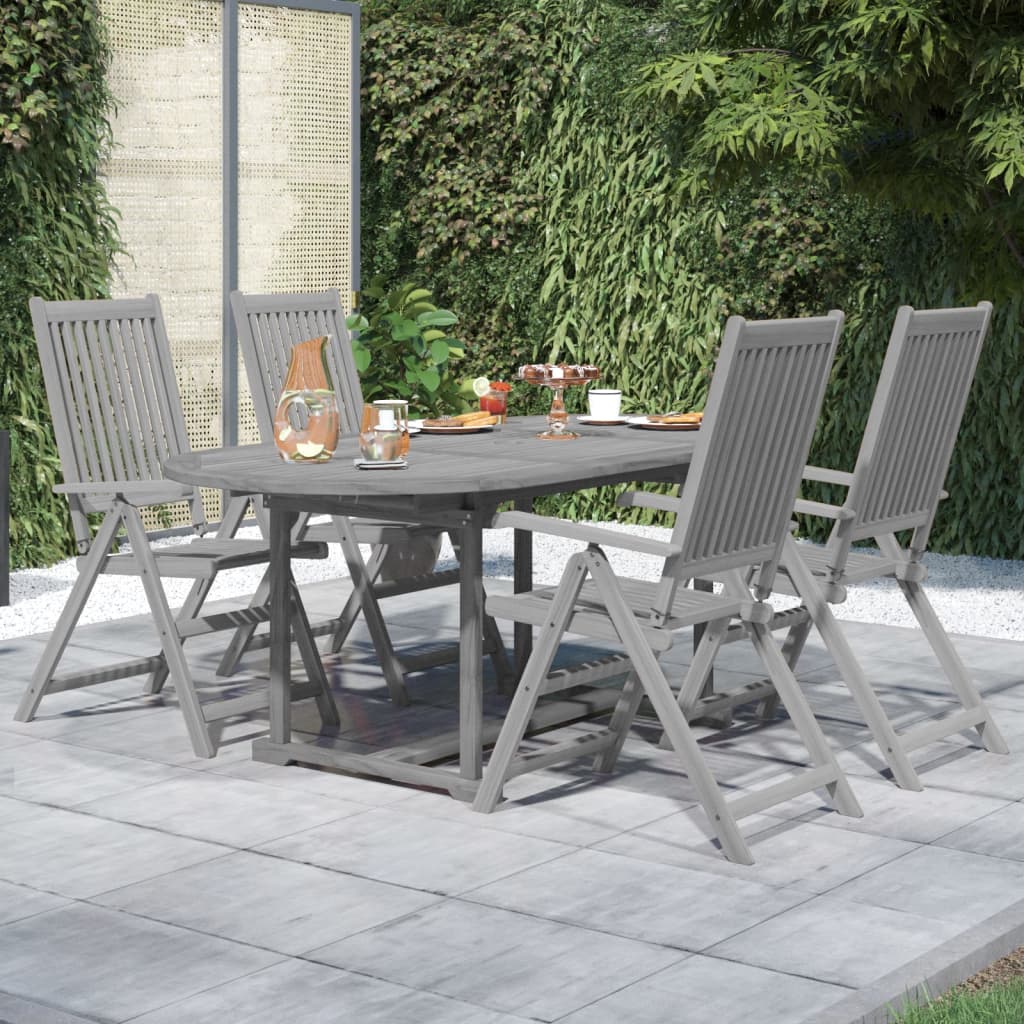 Set da Pranzo per Giardino 5 pz in Legno Massello di Acacia - homemem39