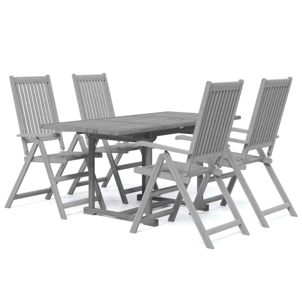 Set da Pranzo per Giardino 5 pz in Legno Massello di Acacia - homemem39