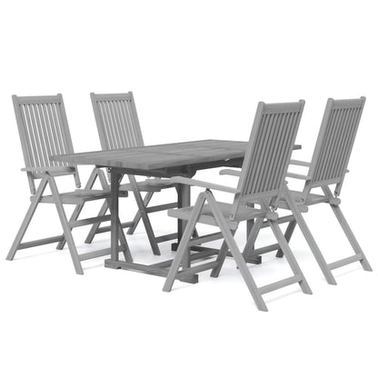 Set da Pranzo per Giardino 5 pz in Legno Massello di Acacia - homemem39