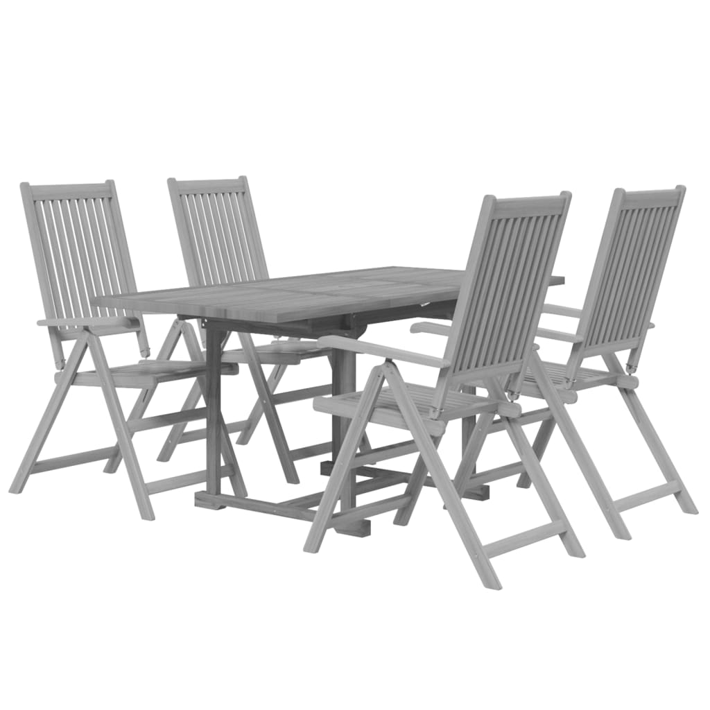 Set da Pranzo per Giardino 5 pz in Legno Massello di Acacia - homemem39