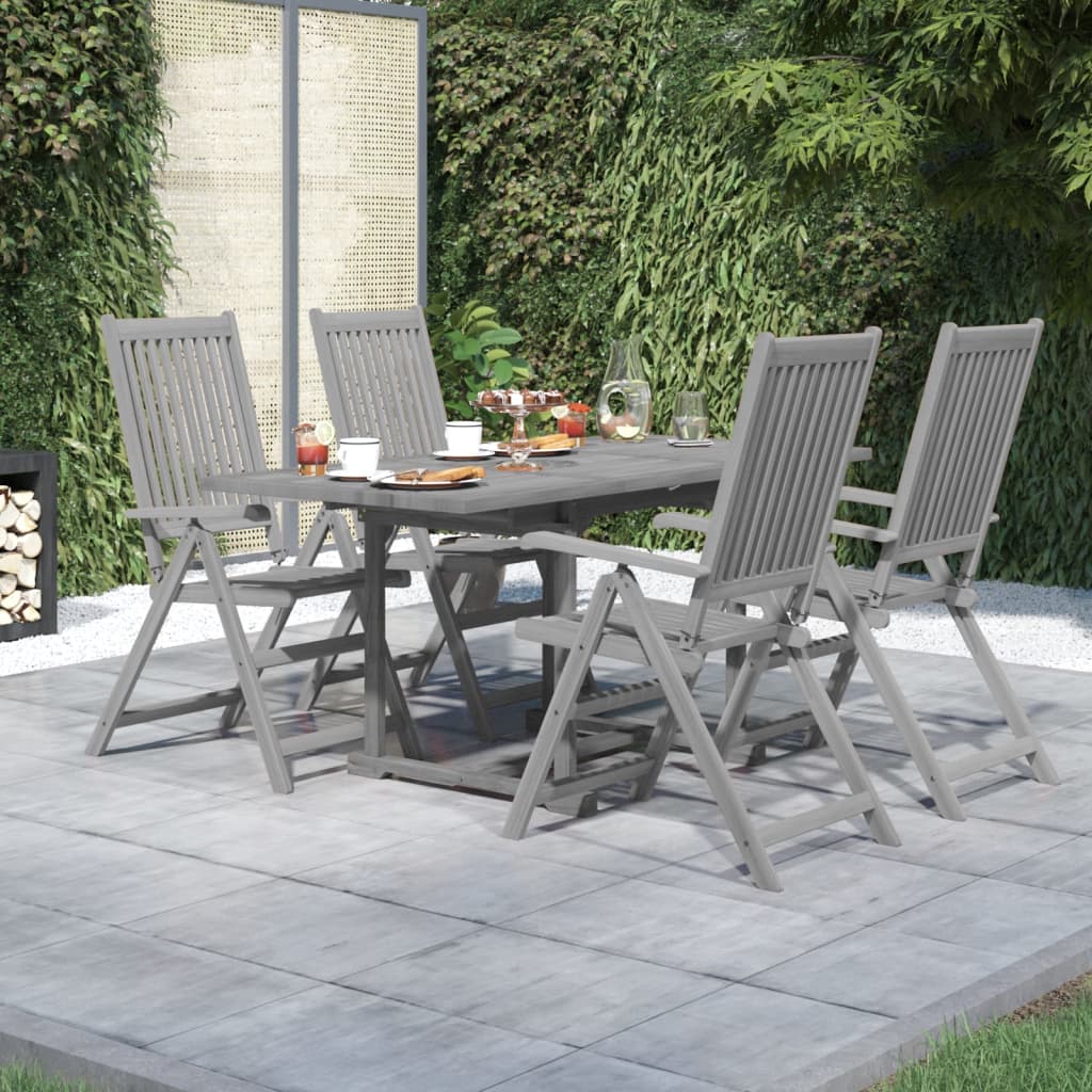 Set da Pranzo per Giardino 5 pz in Legno Massello di Acacia - homemem39