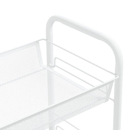 Carrello da Cucina con 3 Ripiani Bianco 46x26x64 cm in Ferro - homemem39