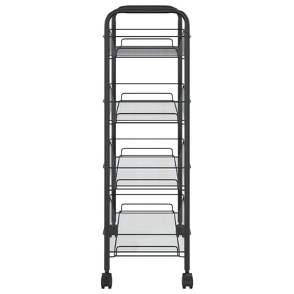 Carrello da Cucina con 4 Ripiani Nero 46x26x64 cm in Ferro