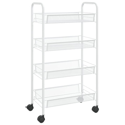 Carrello da Cucina con 4 Ripiani Bianco 46x26x64 cm in Ferro - homemem39